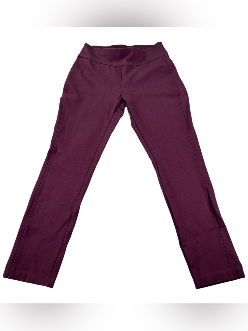 Express High Rise Ponte Pants Women’s S Burgundy Wine Stretch Pants Quiet Luxury